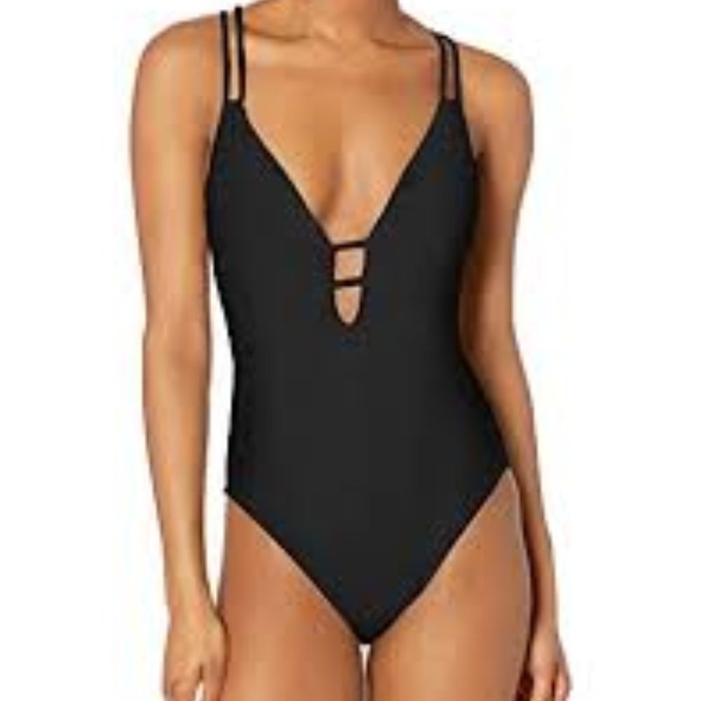 BCBGeneration Women's Keyhole Plunge 1 Pc Swimsuit